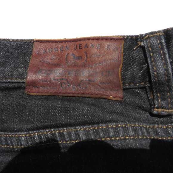Lauren Jeans Co. Ralph Lauren 10 Women's Jean Boot Cut BLACK Distresses - Picture 9 of 10